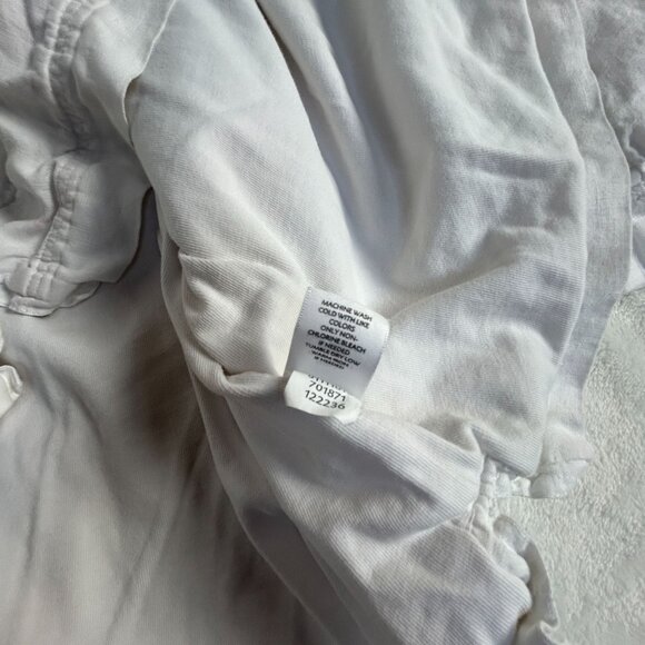 J. Jill Womens White Long Sleeve Linen Button-Front Shirt Large Pullover Casual - Picture 5 of 10